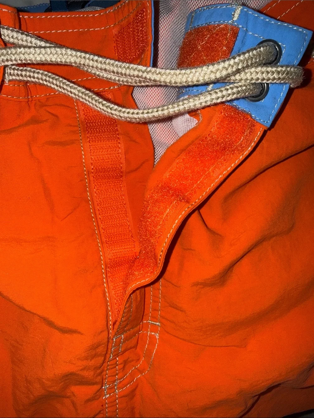 Vintage Polo Ralph Lauren Orange Swim Board Shorts Blue Pony Logo M NWOT